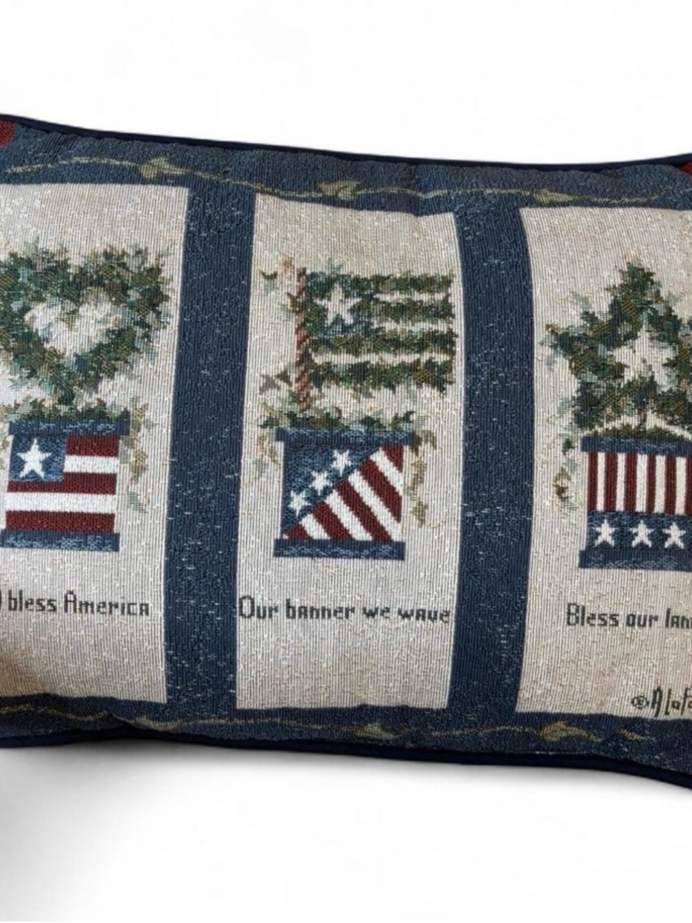 Vintage style tapestry throw pillow